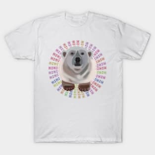 Polar Bear on rainbow bear pattern T-Shirt